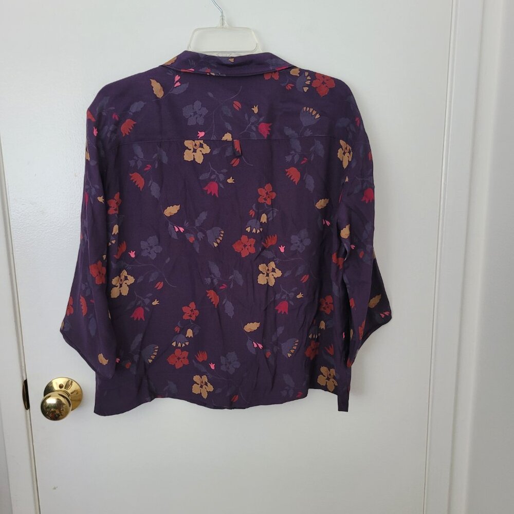 TOAST Women 100% Silk 3/4 Sleeve Button Blouse - Picture 3 of 4